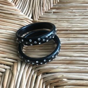 Black Rhinestone Bangles
